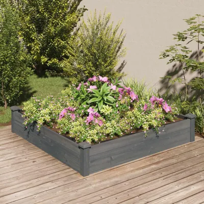 Obrázek produktu pro vidaXL Zvýšená postel s vložkou šedá 120x120x25 cm Masivní jedlové dřevo