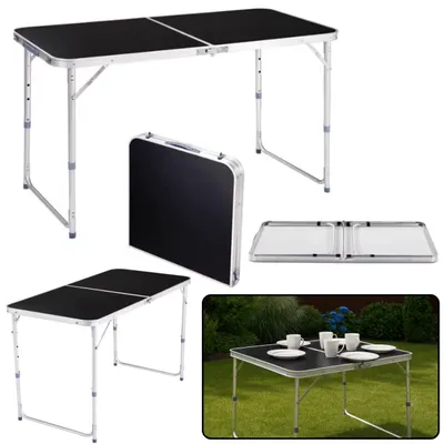 Produktbild von Klappbarer Campingtisch, höhenverstellbar, 120x60 cm