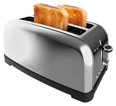 Vertikaler Toaster 1500 W, 4 Scheiben, breiter Schlitz, Edelstahl