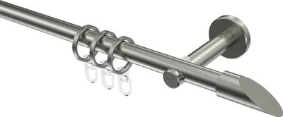 Produktbild von Interdeco Gardinenstange / Vorhangstange Edelstahl-Optik, Typ Medium Santoni (Schräge), 16 mm Ø 1-läufig, 180 cm