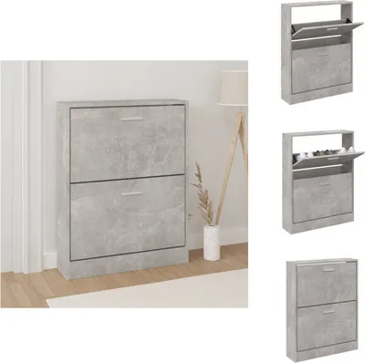 Zdjęcie produktu dla vidaXL Szafka na buty betonowa szara 59x17x81 cm materiał drewnopochodny - Stojaki i szafki na buty