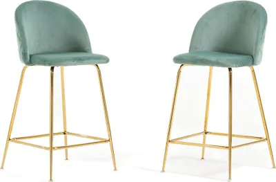 Two bar stools are shown against a white background.