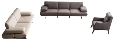 Immagine prodotto di Elegante set di divani grigio-beige 2 divani imbottiti Poltrona di design