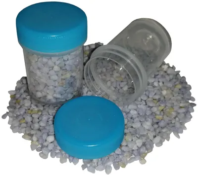 Produktbild von 500 Schraubdosen 35ml Runddose Labor Labordose Blau