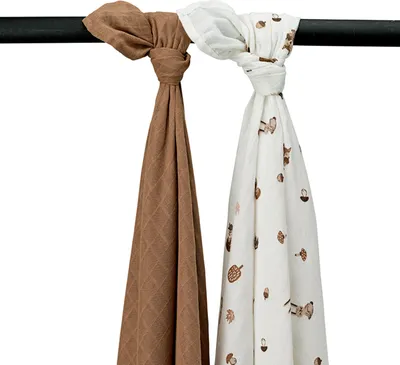 Produktbild von Meyco Forest Animals Swaddle - 2 Stück - Toffee