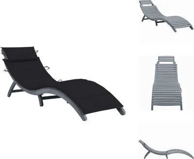 Produktbild von vidaXL Sonnenliege mit Auflage Grau Massivholz Akazie -  Sonnenliegen