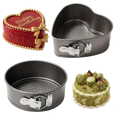 2er-Set Springformen, rund & Herzform, 10 cm, antihaftbeschichtet