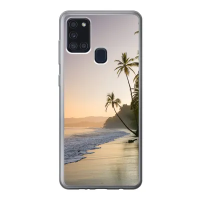 Produktbild von MuchoWow® Handyhülle Schutzhülle Hülle für Samsung Galaxy A21s Strand - Meer - Palme Silikon Softcase Handy Hülle - Hartschale