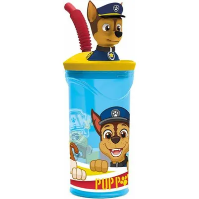 Zdjęcie produktu dla Flaszka Ze Słomką 3D 360 Ml Paw Patrol Maxhome