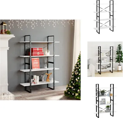 Produktbild von vidaXL Bücherregal 4 Fächer Weiß 100x30x140 cm Holzwerkstoff - Bücherregale & Bücherschränke