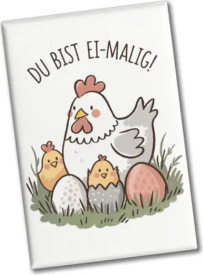 Produktbild von Henne mit Küken Du bist Ei-Malig! Souvenir Souvenir Magnet