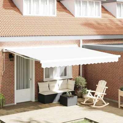 Image de vidaXL Tissu de remplacement pour store, blanc, 4 x 3 m, polyester