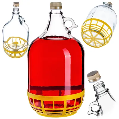 Image de KADAX Bouteille de vin "Orto", Bouteille de verre pour le vin, avec couvercle doré, bouteille