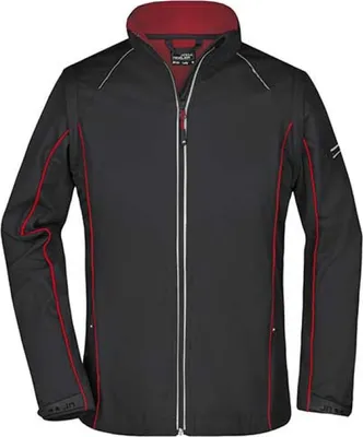 Produktbild von James+Nicholson JN1121 | Damen Zip-Off Softshell Jacket - Farbe: Black/Red - Größe: L