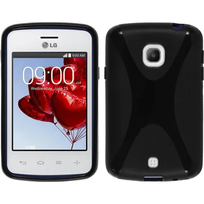 Produktbild von PhoneNatic Case kompatibel mit LG L30 - schwarz Silikon Hülle X-Style + 2 Schutzfolien