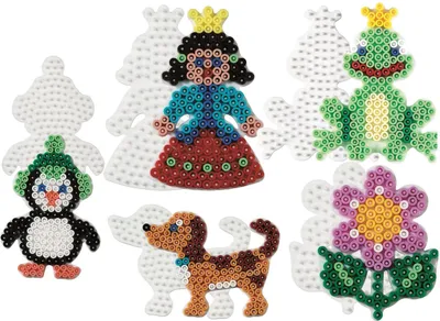 Produktbild von Hama Stiftplatten-Set kleine Figuren, weiß für Midi-Bügelperlen