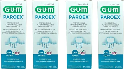 Produktbild von 4x GUM Paroex 0,06% CHX Mundspülung 500ml