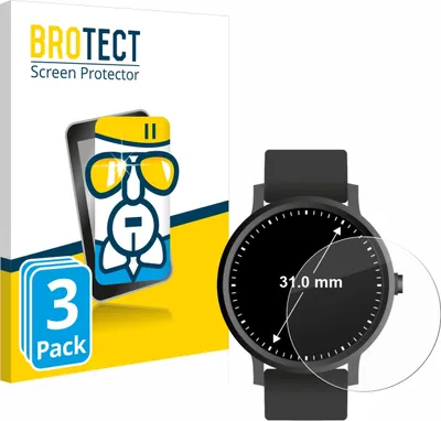 Produktbild von 3x BROTECT Schutzglas für Kreisrunde Displays (ø: 31 mm) Schutzfolie Panzer Folie Glas Display Schutz klar