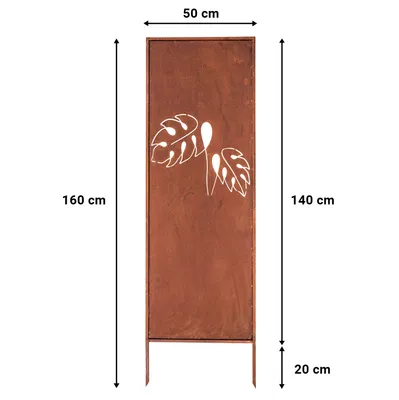 Zdjęcie produktu dla Panel Ogrodowy Dekoracyjny Metalowy Płot Krzewy Osłona Tarasu Altany Corten 50 x 160 cm