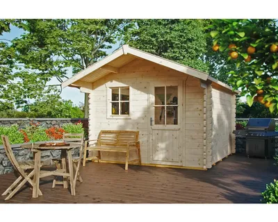 Obrázek produktu pro Dřevěný zahradní domek SKAN HOLZ Narvik 1 přírodní 300 x 250 cm