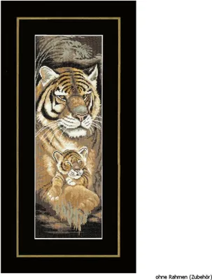 Image de Lanarte, kit de point de croix "Maman tigre et chiot : comptage", patron de comptage