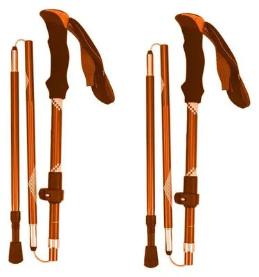 Immagine prodotto di Pronett XJ5363 Bastoncini da trekking pieghevoli 2 pezzi, arancione