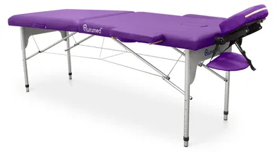 Obrázek produktu pro Masážní lehátko skládací hliník - 186 x 66 cm - Fialové - pro masáže a fyzioterapii