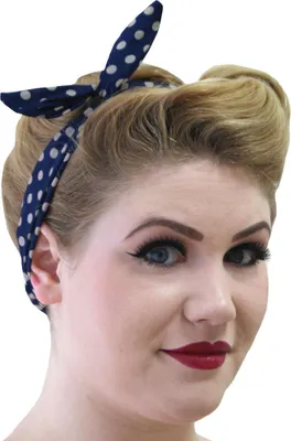 Zdjęcie produktu dla Opaska do włosów Banned - Polka Dot Tiffany Blue