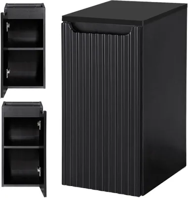 Produktbild von Unterschrank 'Skelbolu' mit einer Tür 30 x 60 x 40 cm gerillt Schwarz