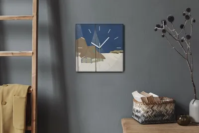 Produktbild von Coloray Hodiny Unikátní 30x30 cm  Tiché hodiny Pro obývací pokoj a kuchyň Nástěnné hodiny Plátno Bílé ručičky hodin - Schneehütte Sky