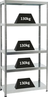 Produktbild von Schwerlastregal Steel Eagle  | HxBxT 180x90x40 cm |  Fachlast 130kg | Verzinkt