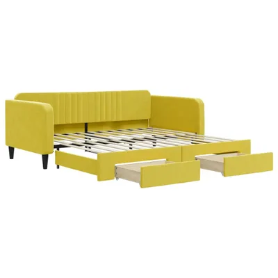 Immagine prodotto di vidaXL Letto da giorno allungabile con cassetti giallo 100x200 cm in velluto