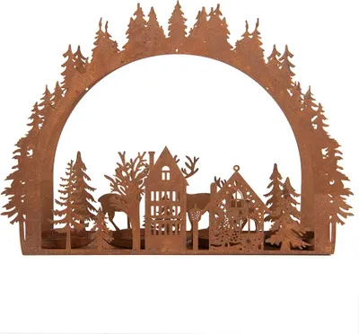 Immagine prodotto di Portacandele Clayre & Eef 32x9x23 cm in metallo marrone