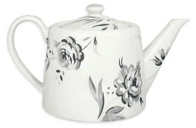 Produktbild von Teekanne Aslaug in Weiß mit Blumenmuster aus Porzellan, 1 Liter