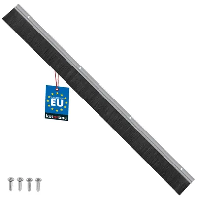 Deurborstel Aluminium 1 m Silber 60 mm Bürstendichtung mit Schrauben