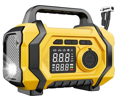 Productafbeelding van Draagbare bandenpomp, 150 PSI, oplaadbare batterij, GEEL