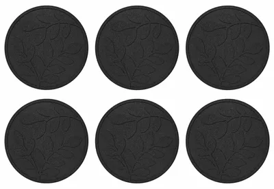Produktbild von vidaXL Gehwegstein 6 pcs Schwarz Ø 44 x 2 cm Gummi