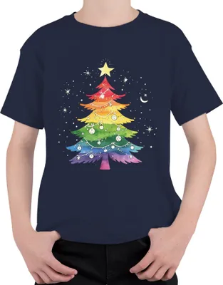 Produktbild von LGBTQ Gay Weihnachtsbaum - Weihnachten Weihnachtsgeschenk Christmas Uni Kinder T-Shirt, Navy, 152