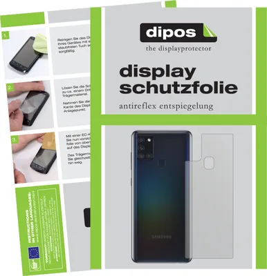 Produktbild von 2x Schutzfolie für Samsung Galaxy A21s Rückseite matt Displayschutzfolie Folie Display Schutz dipos