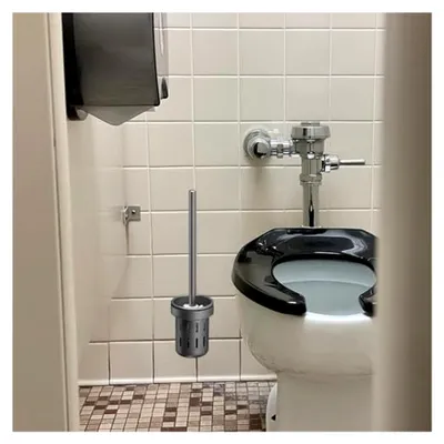 Produktbild von Wandmontierte WC-Bürste mit Halter, Toilettenreiniger und Badezimmer-Zubehör-Set (grau)