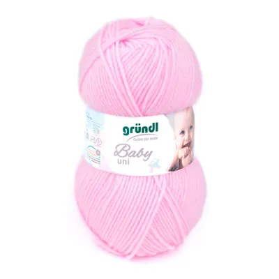 A ball of pink yarn with a label.
