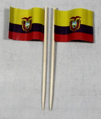 Produktbild von Party-Picker Flagge Ecuador Papierfähnchen in Spitzenqualität 25 Stück Beutel