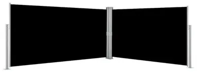 Obrázek produktu pro Výsuvná boční markýza, clona – automatická roleta – 160 x 600 cm – polyester sPolyuretanpovlakem – ochrana proti větru a slunci – černá barva