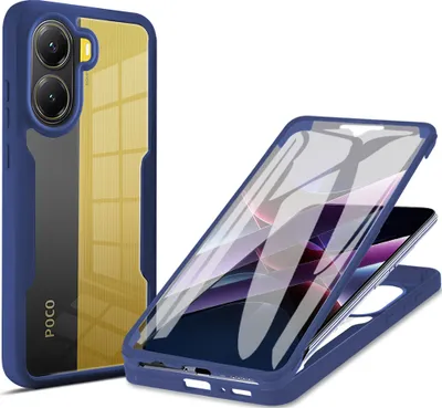 Immagine prodotto di Custodia per Xiaomi Poco X7 Pro/Redmi Turbo 4, protezione completa a 360° con protezione del display incorporata blu