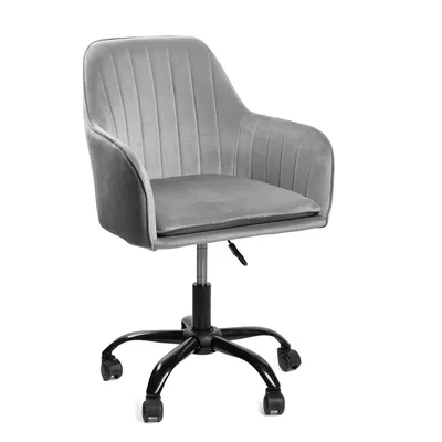 Zdjęcie produktu dla HOMLA Krzesło TEILL welurowe obrotowe szare 55,5x54,5x80-90cm