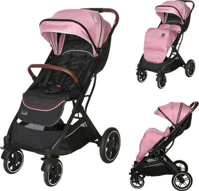 Obrázek produktu pro Kočárek Lorelli Storm, malý a lehký kočárek, pouze 9,3 kg, kompaktní cestovní kočárek do 22 kg, systém skládání jednou rukou, růžový