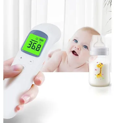 Produktbild von Berührungsloses Infrarot-Fieberthermometer, medizinisch, großes Digitaldisplay