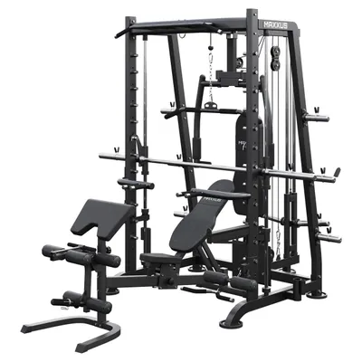 Produktbild von MAXXUS Multipresse 8.1 - mit Hantelbank, Langhantelstange, Butterfly, Klimmzug, Dip-Station, Kabelzug, Latzug, Ruderzug, Beincurl, Boxsackaufhängung - Kraftstation, Power Rack, Cage, Smith Machine