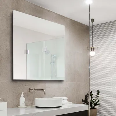 Produktbild von Fenix Infrarot-Spiegelheizung | rahmenlos mit 300 Watt | 58,5 x 58,5cm und 9,7 kg | IP44 - Bad | Infrarotheizung als Spiegel getarnt | Sicherheitsglas