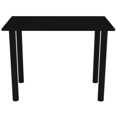 A black table with black legs on a white background.